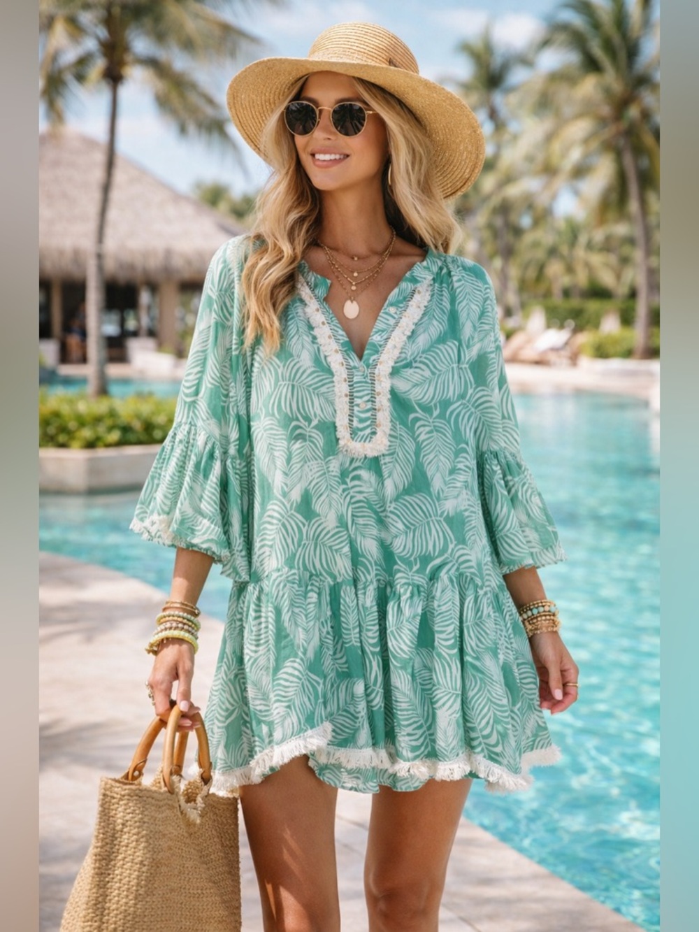 Gorgeous Palm Print Dress | Size L